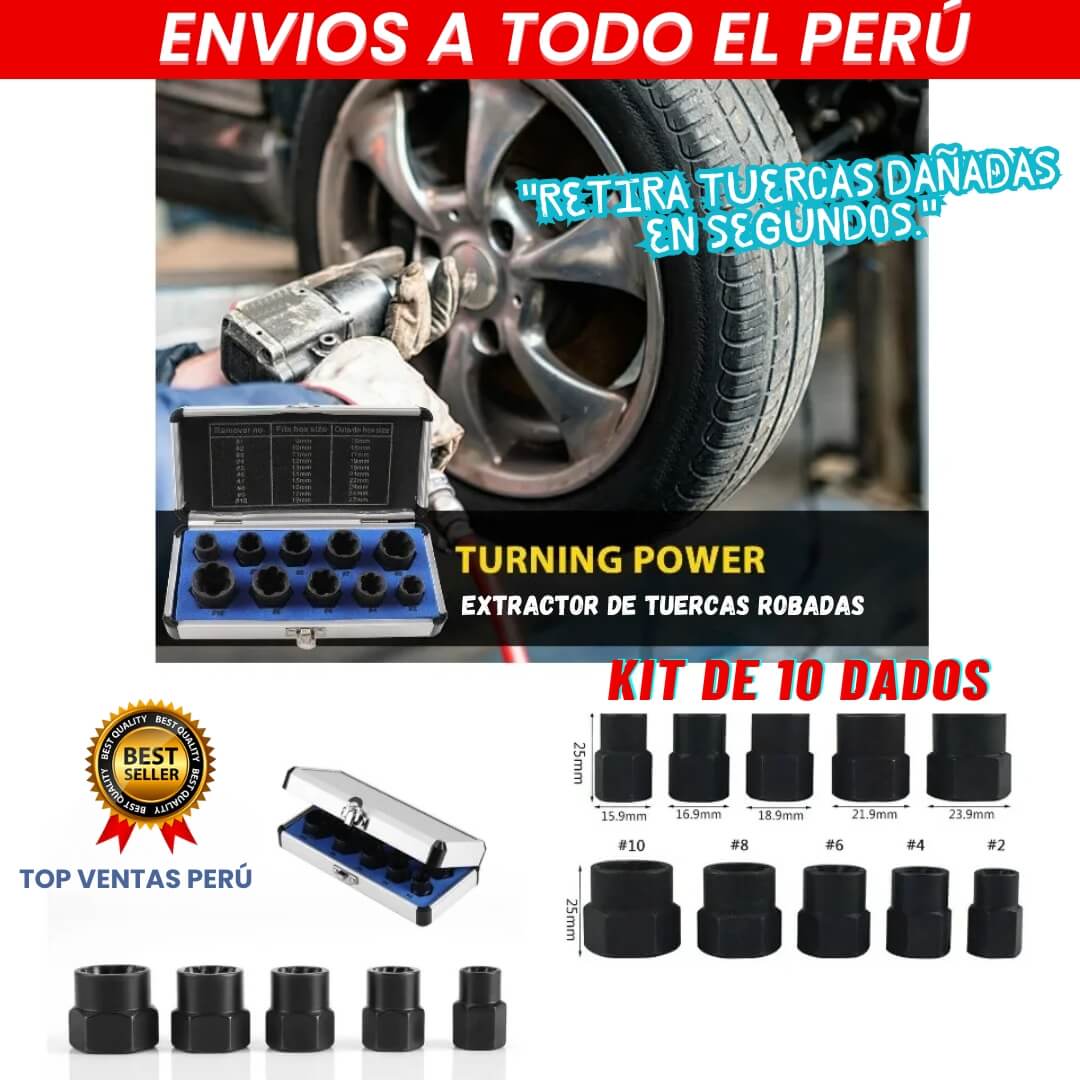 KIT EXTRACTOR DE TUERCAS ROBADAS PLUS